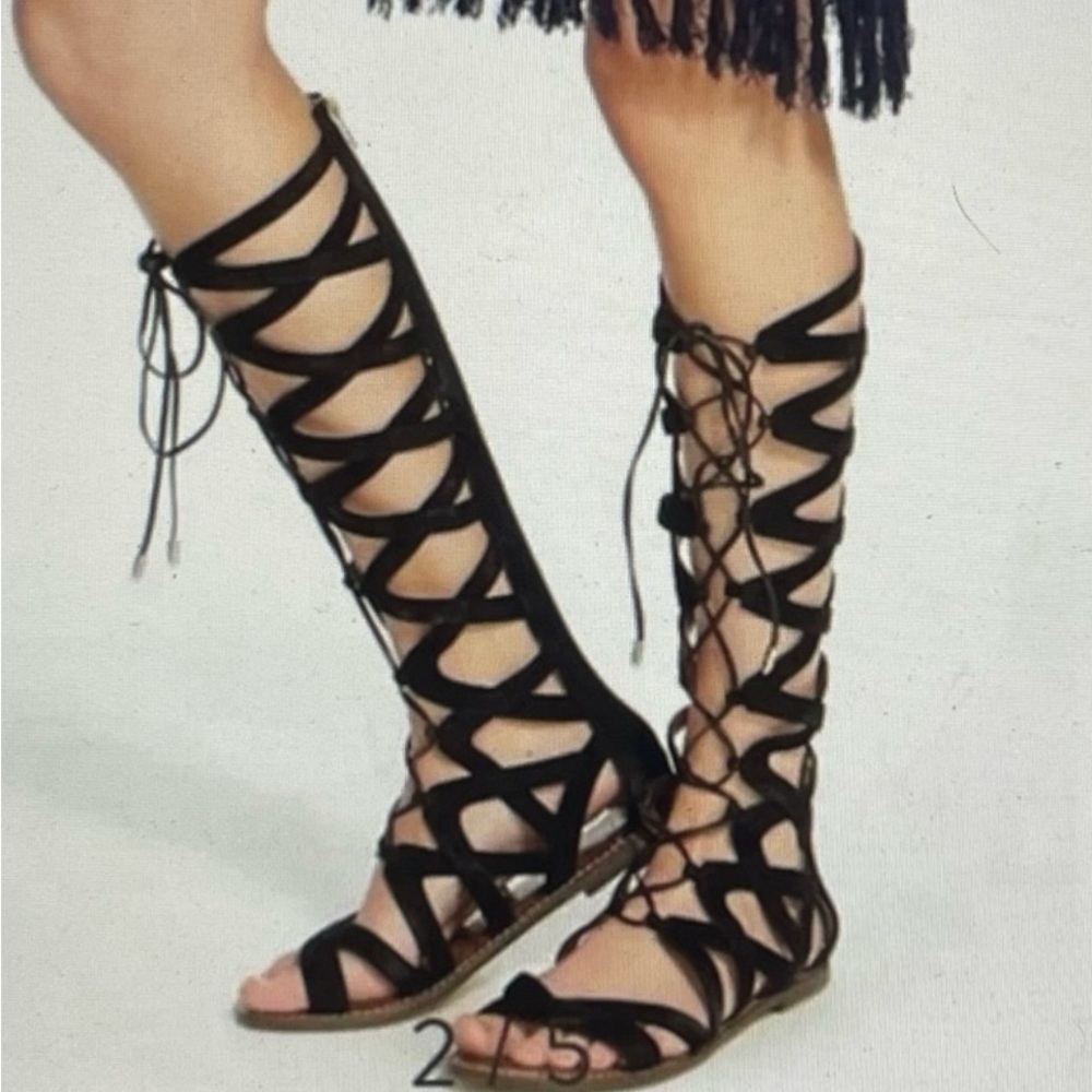 Sam Edelman Tall Black “Gena” Gladiator Sandals